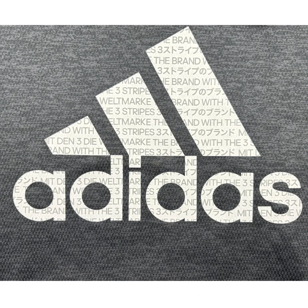 Adidas ClimaWarm Mens Large Gray Graphic Hoodie Pullover FS0022 Heathered Logo